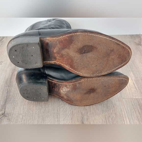 Boulet 9502 Black Cowboy Boots Size 10 1/2 Men's - Picture 7 of 13